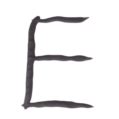 E harfi plasticine İngilizce koleksiyonu beyaz arkaplanda izole edildi.