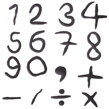 Beyaz arkaplanda plastiğin sayısı izole edildi.