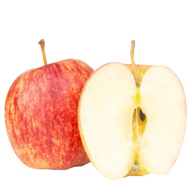 elma beyaz arkaplan gala diliminde izole.