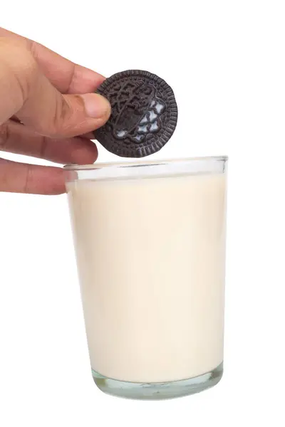 Орео Молоко Изолированы Белом Фоне — стоковое фото