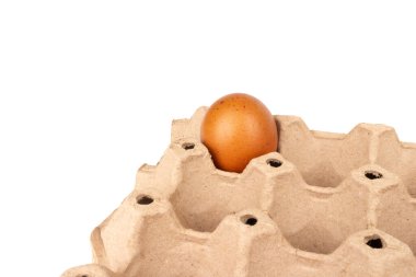 yumurta paketi alanı beyaz arkaplanda izole edildi.