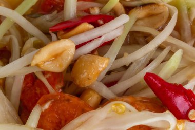 papaya salatası yakınlaştırma dokusu arkaplanı.