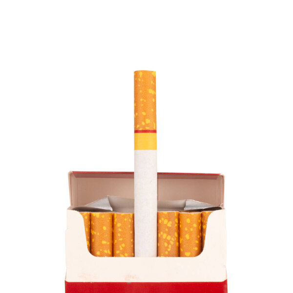 Pack Cigarettes Isolé Sur Fond Blanc — Photo