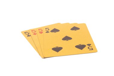 Kumar kartı 5 beyaz arkaplanda izole edildi.