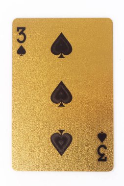 Kumar kartı 3 beyaz arkaplanda izole edildi.