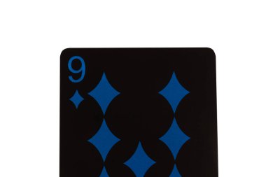 Kart destesi dokuz beyaz arkaplanda izole edildi.