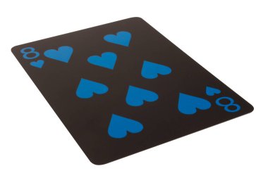 Sekiz kart siyah oyun destesi.