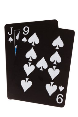 Kart siyah oyun güvertesi nokta dokuz vale dokuz.