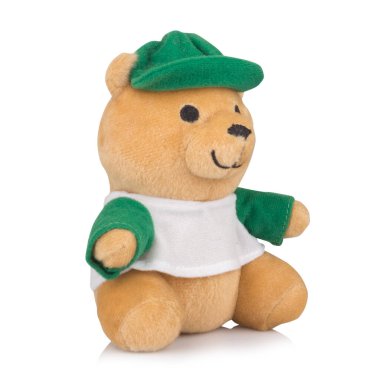 Oyuncak ayı beyaz arka planda izole edilmiş.