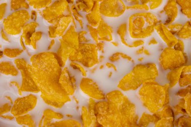 Mısır gevreği sütü yakın yiyecek..