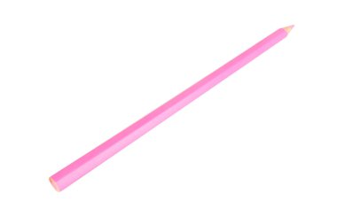 Beyaz arkaplanda izole edilmiş renkli pembe kalem..