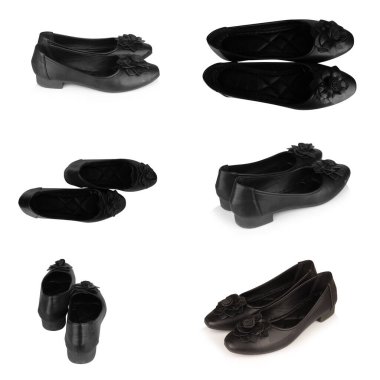 beyaz arkaplanda izole edilmiş ayakkabı rengi kadın işi.