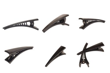 Siyah saç tokası beyaz arka plan üzerinde izole.