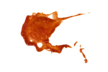 Kırmızı domates sosu, ketçap lekeleri ve lekeler..