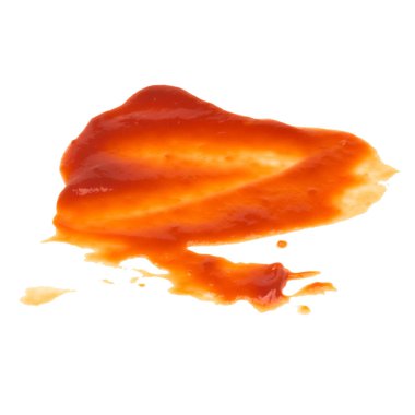 Kırmızı domates sosu, ketçap lekeleri ve lekeler..