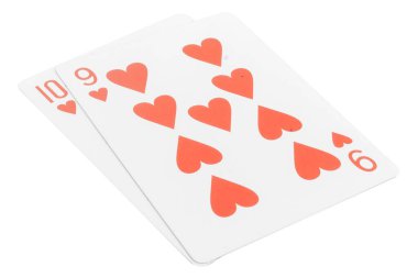 Kart dokuz beyaz arka planda izole edilmiş.