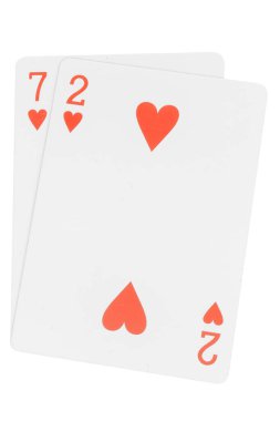 Kart dokuz beyaz arka planda izole edilmiş.