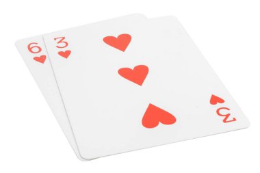 Kart dokuz beyaz arka planda izole edilmiş.