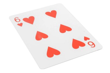 Kart dokuz beyaz arka planda izole edilmiş.