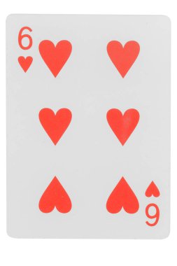 Kart dokuz beyaz arka planda izole edilmiş.