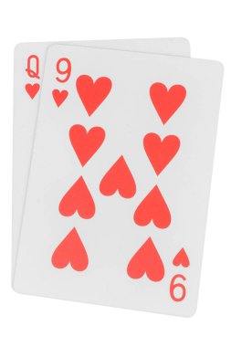 Kart dokuz beyaz arka planda izole edilmiş.