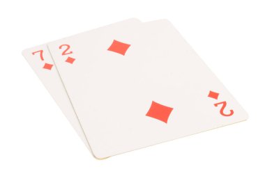 beyaz arka planda izole kart kumar