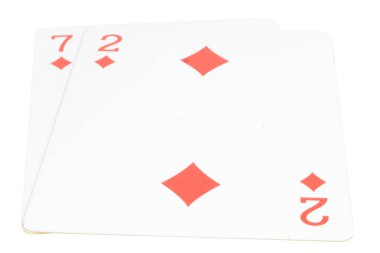 beyaz arka planda izole kart kumar