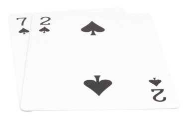 beyaz arka planda izole kart kumar