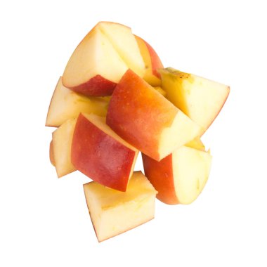 elma beyaz arkaplanda izole edildi.