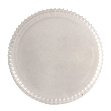 Plastik şişe kapağı grisi beyaz arka planda izole edilmiş.