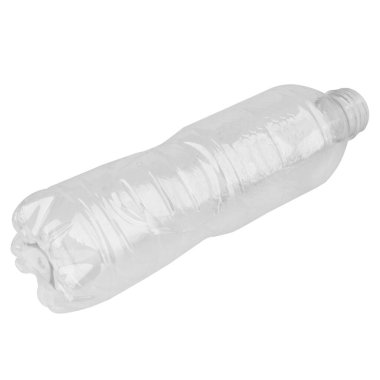 Beyaz arka plan plastiğine izole edilmiş şişe.