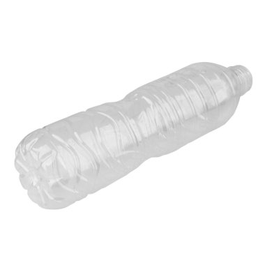 Beyaz arka plan plastiğine izole edilmiş şişe.