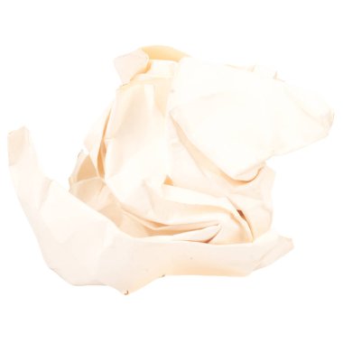 Kağıt top beyaz arkaplanda izole edildi.