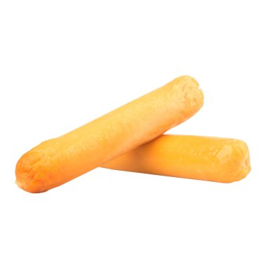 sosis beyaz arkaplan yığınında izole.