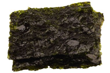 Beyaz arka planda Kore yosunları.