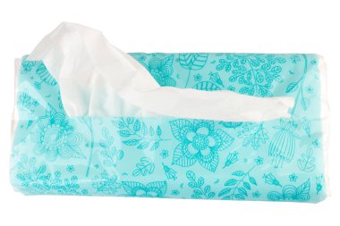 Beyaz bebek üzerinde plastik kağıt mendil kadınlar.