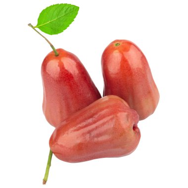 Beyaz meyve üzerine gül elması dilimi.