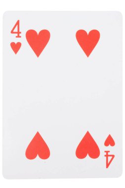 Kağıt oyunu beyaz oyunda şans dört kupa.