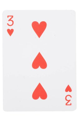 Kağıt oyunu beyaz oyunda şans üç kupa.