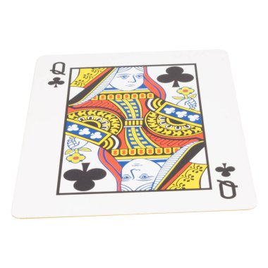 Kağıt oyunu beyaz oyun şans kraliçesi kulüplerinde.