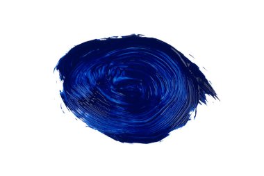 Beyaz fırça çemberinde mavi poster izole deseni.