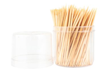 Beyaz Arkaplanda Temiz Plastik Şişe Kürdanları.