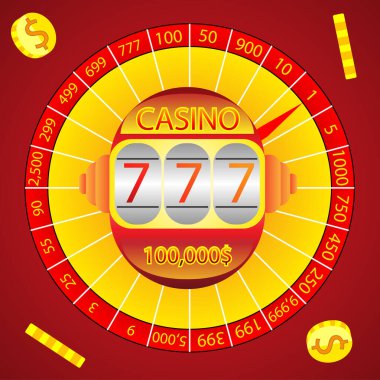 Kumarhane Kumar Makinesinin Para ve Ödül Tekerlekli Vektör ResmiComment.