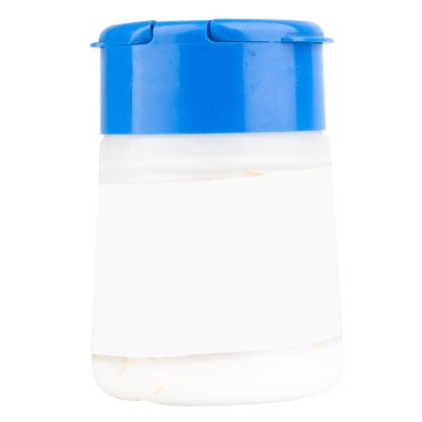 Beyaz Arkaplanda Plastik Tuz Şişe.