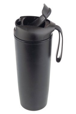 Beyaz Arkaplanda Modern Siyah Su Şişesi.