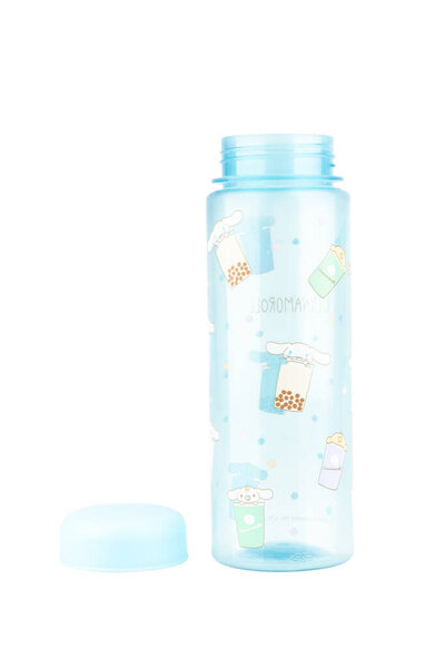 Blue Cartoon Water Bottle on White Background.