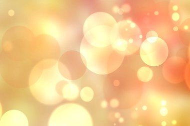 Şenlikli, soyut turuncu, sarı, gradyan arka plan dokusu. Parıltılı, ışıltılı bokeh daireleri var. Mutlu yıllar, parti davetiyesi, sevgililer günü kartı konsepti.