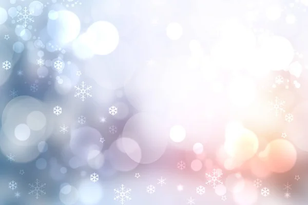 Soyut Bulanık Şenlikli Narin Kış Noel Parlak Mavi Turuncu Beyaz — Stok fotoğraf