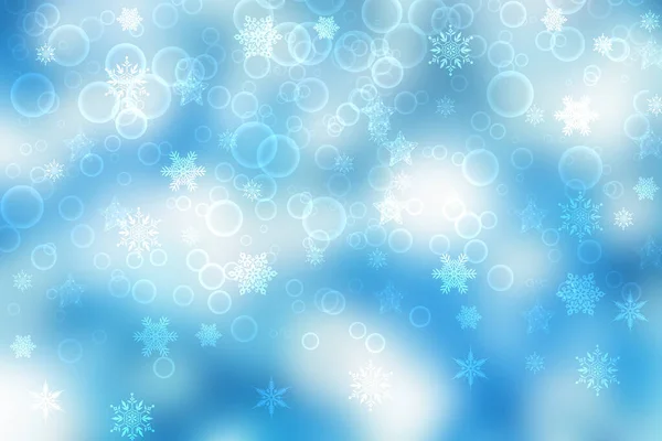 Abstrato Embaçado Luz Festiva Azul Inverno Natal Feliz Ano Novo — Fotografia de Stock