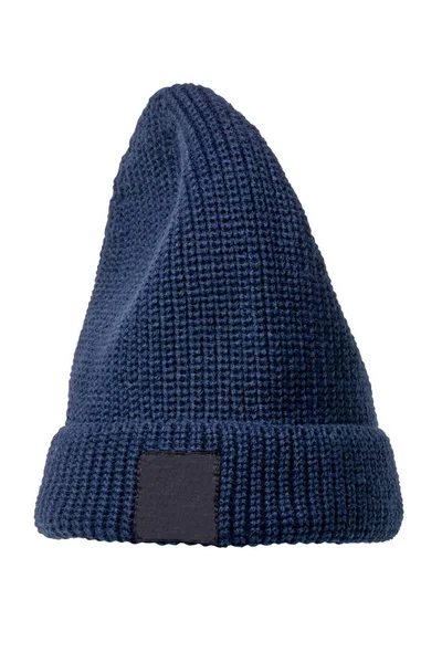 Σκούρο Μπλε Μοντέρνα Πλεκτά Rapper Beanie Καπέλο Του Μπέιζμπολ Καπάκι — Φωτογραφία Αρχείου